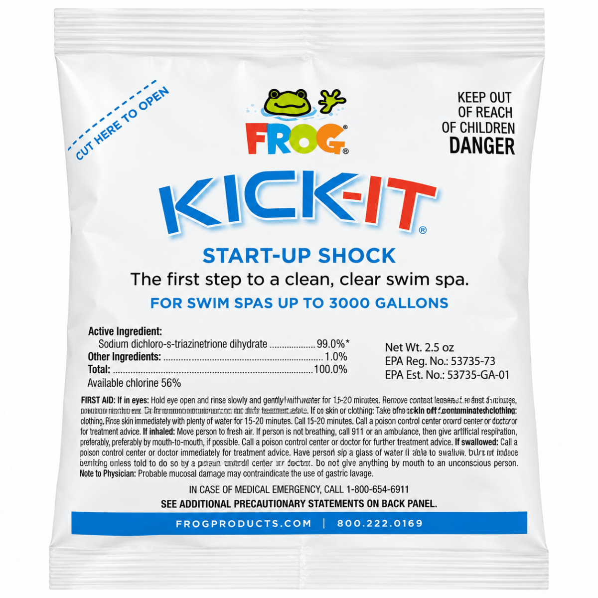 FROG Kick-It Start-Up Shock for Swim Spas - 2.5 oz - Southern Leisure Spas & Wellness