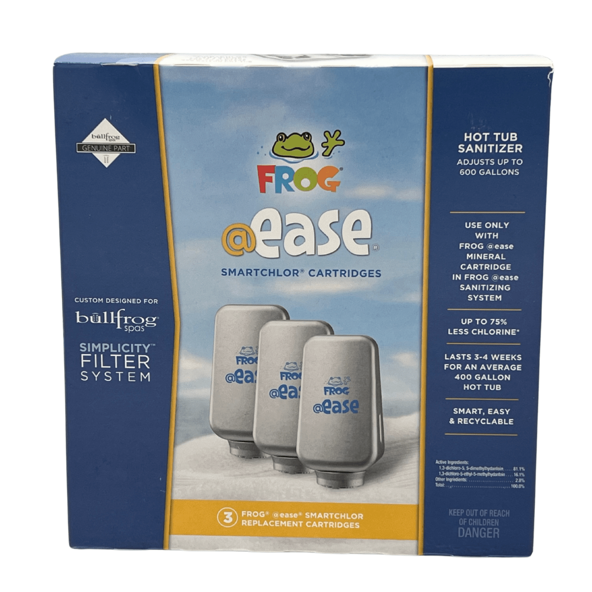 Bullfrog Spas Simplicity Regular Size SmartChlor Replacement Cartridges – 3-Pack - Southern Leisure Spas & Wellness