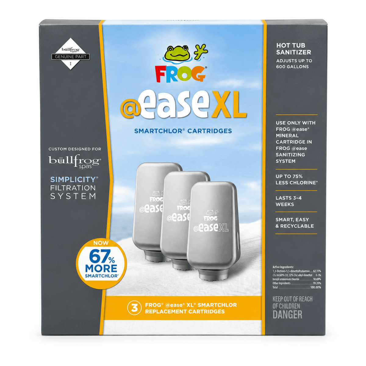 Bullfrog Spas Simplicity XL SmartChlor Replacement Cartridges – 3-Pack - Southern Leisure Spas & Wellness