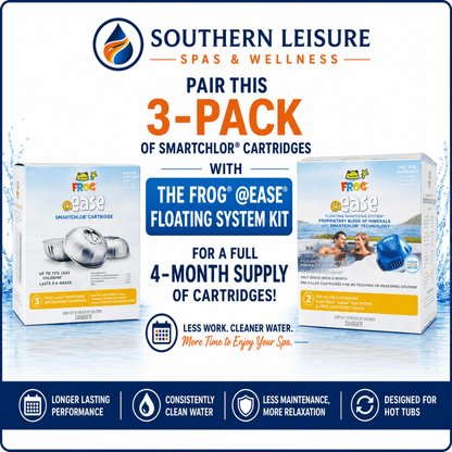 FROG @ease Floating SmartChlor Replacement Cartridges – 3-Pack - Southern Leisure Spas & Wellness