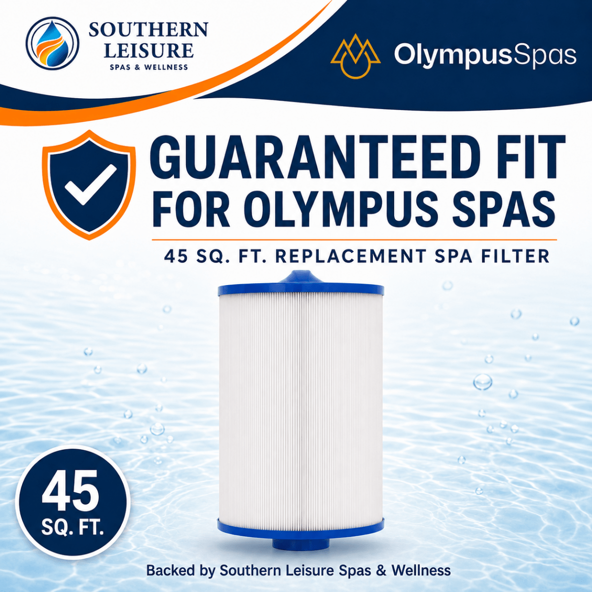 Replacement Spa Filter for Olympus & Select Bellagio Hot Tubs – 45 Sq. Ft. - Southern Leisure Spas & Wellness